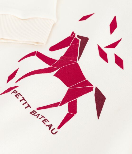 Sudadera infantil de algodón con estampado crudo MILK