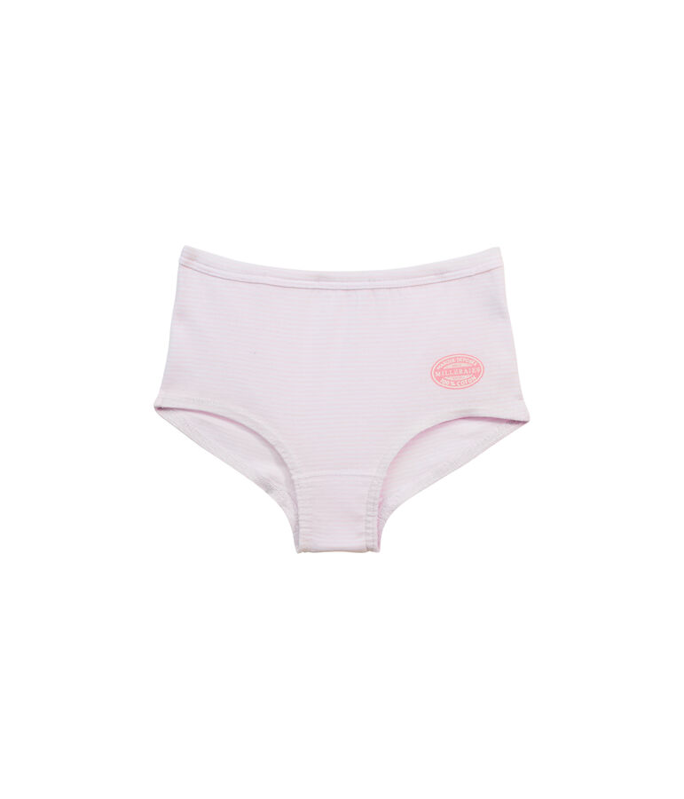 Shorty mil rayas para ni&ntilde;a rosa VIENNE/blanco ECUME