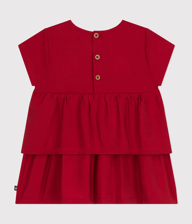 Vestido de manga corta para beb&eacute; rojo