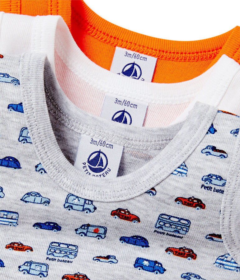 Lote de 3 bodies sin mangas para beb&eacute; ni&ntilde;o blanco