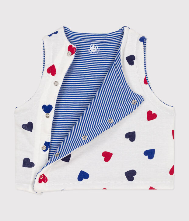 CHALECO REVERSIBLE DE ALGOD&Oacute;N PARA BEB&Eacute; blanco/multicolor