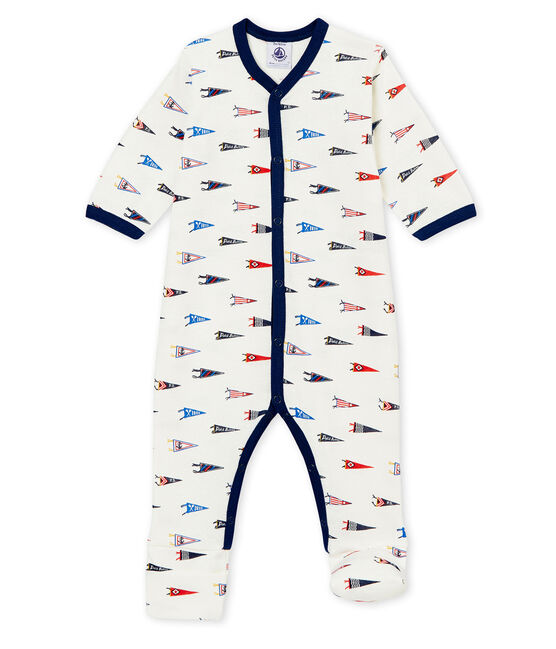 Pelele reversible para bebé niño blanco MARSHMALLOW/blanco MULTICO