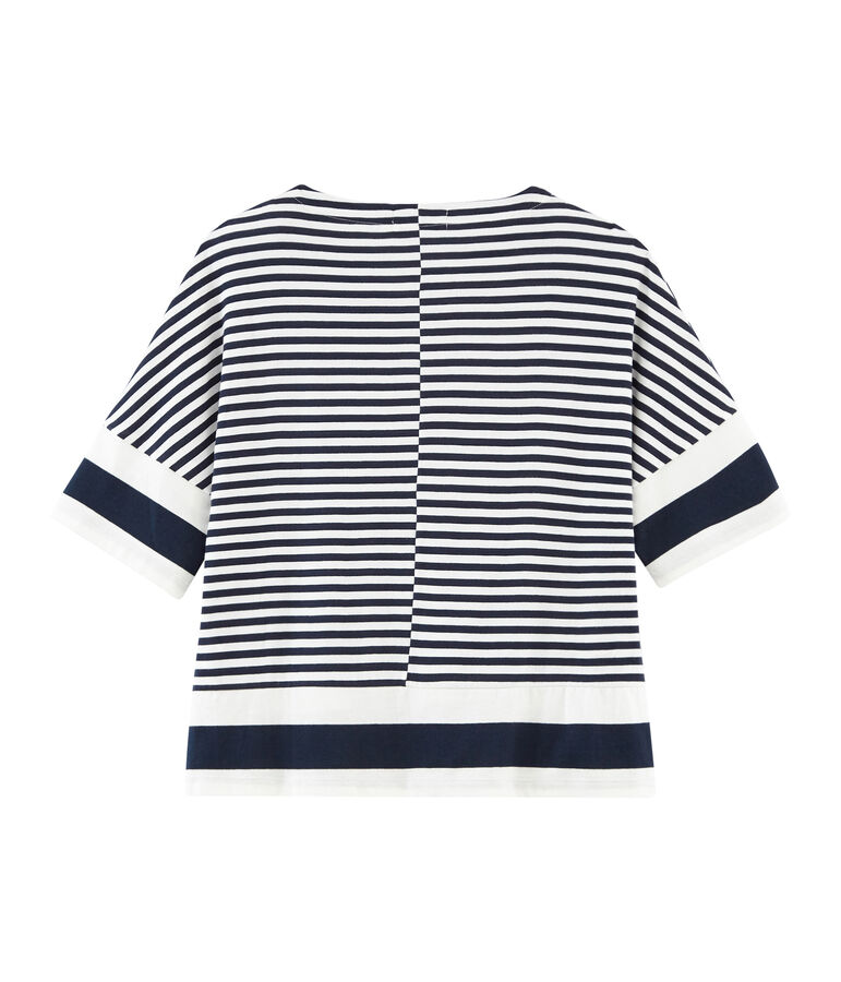 Camiseta manga corta gr&aacute;fica para mujer azul SMOKING/blanco MARSHMALLOW