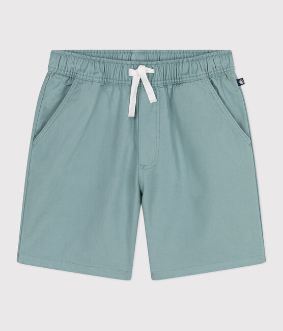 Bermudas cortas infantiles de algodón liso verde PAUL