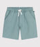 Bermudas cortas infantiles de algodón liso verde PAUL