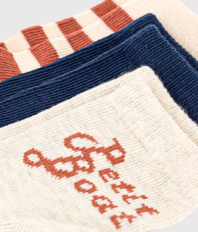 Juego de 3 pares de calcetines con Petit Boat para beb&eacute; multicolor