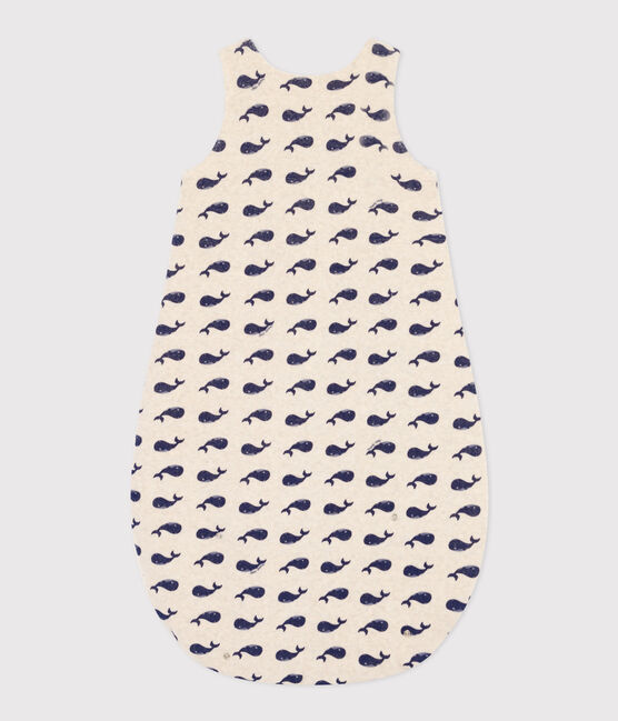 Saco de terciopelo con ballena para bebé TOG 3 beige MONTELIMAR/azul MEDIEVAL