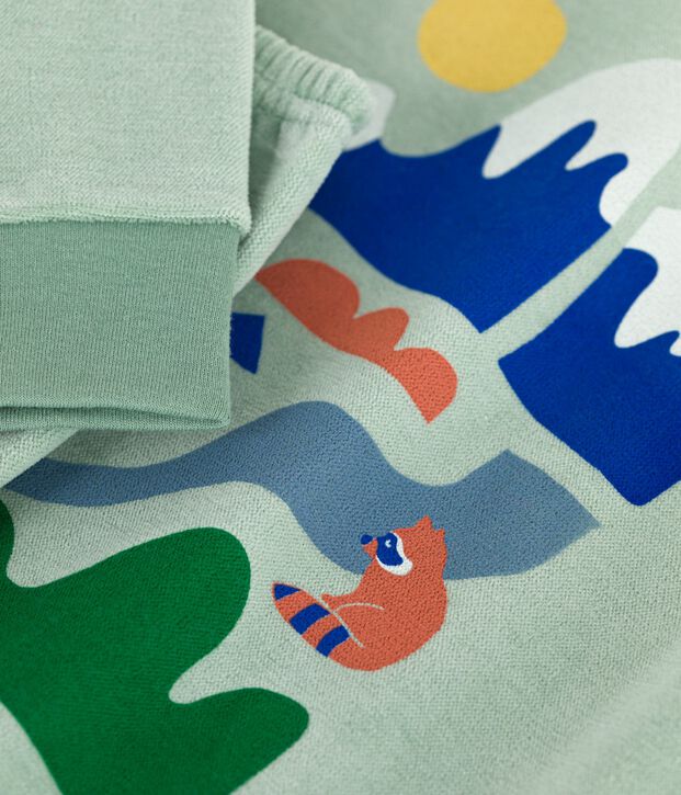 Pijama infantil de terciopelo verde