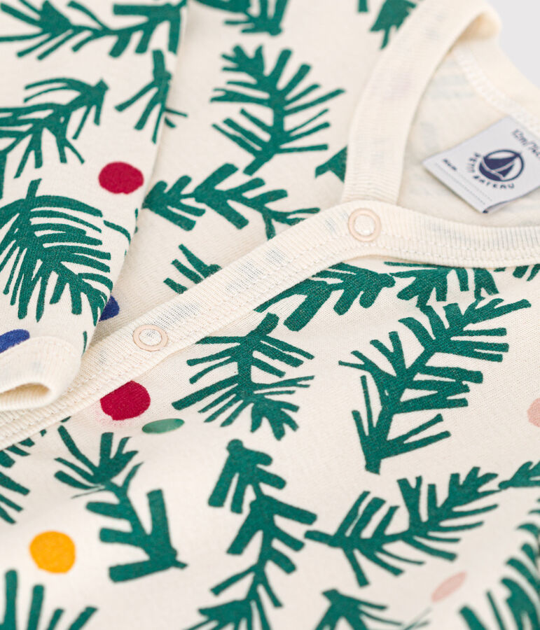 Pijama sin pies de algod&oacute;n estampado para beb&eacute; crudo/rojo