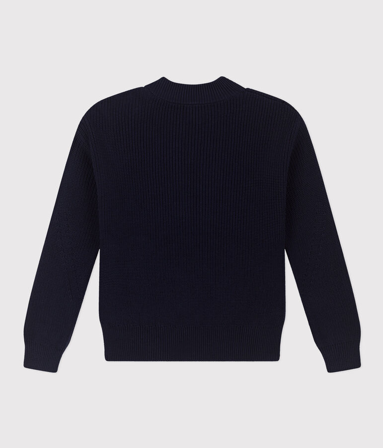 Jersey de punto ingl&eacute;s de algod&oacute;n para mujer azul