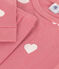Pijama infantil ajustado de algodón con estampado de corazones rosa ROSEWOOD/ AVALANCHE