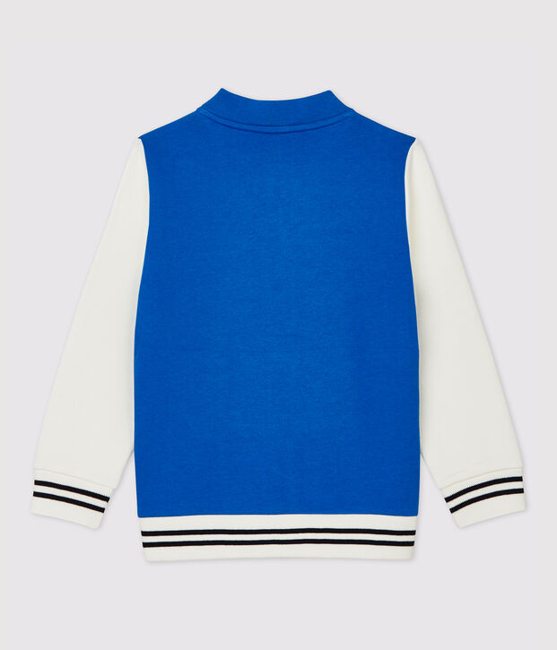 Chaqueta de b&eacute;isbol de mulet&oacute;n de ni&ntilde;a/ni&ntilde;o azul/blanco