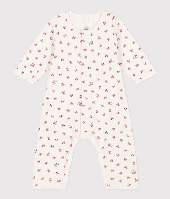 Bodyjama sin pies de algodón para bebé blanco MARSHMALLOW/blanco MULTICO