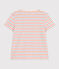 Camiseta Recta de algodón a rayas para mujer  blanco AVALANCHE/ MULTICO