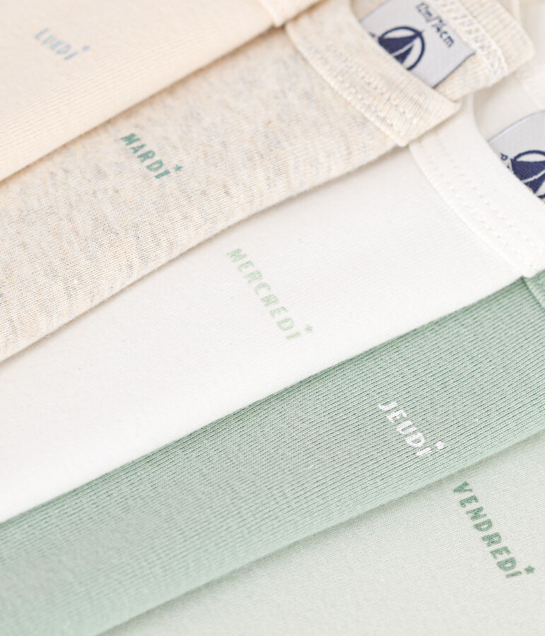 Juego de 5 bodis de algod&oacute;n de manga larga para beb&eacute; multicolor