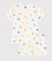 Pijama infantil corto de algodón con estampado blanco MARSHMALLOW/blanco MULTICO