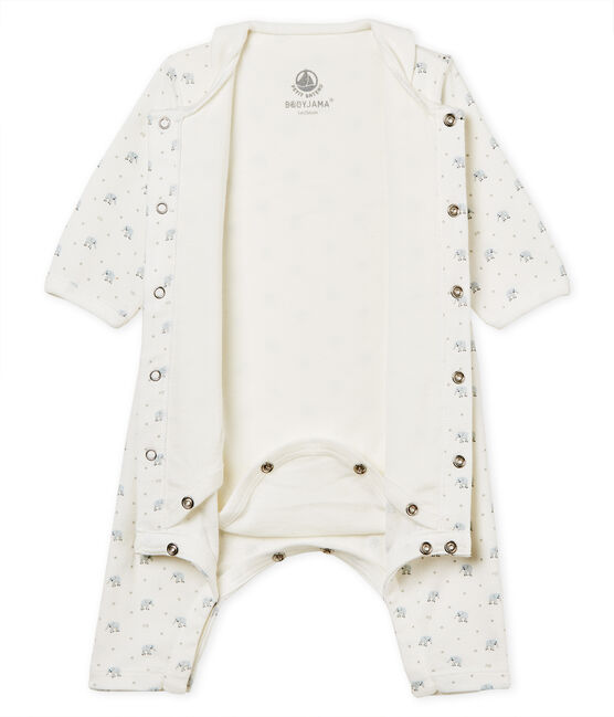 Bodyjama sin pies de punto 1x1 estampado para bebé niño blanco MARSHMALLOW/blanco MULTICO