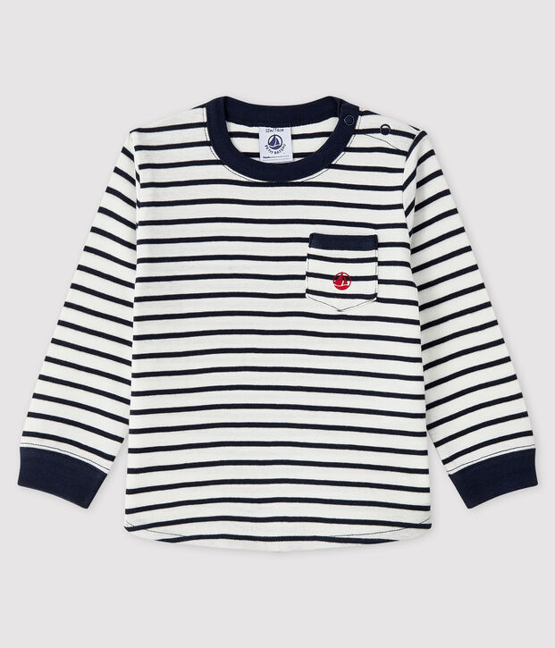 Camiseta para beb&eacute; ni&ntilde;o blanco/azul
