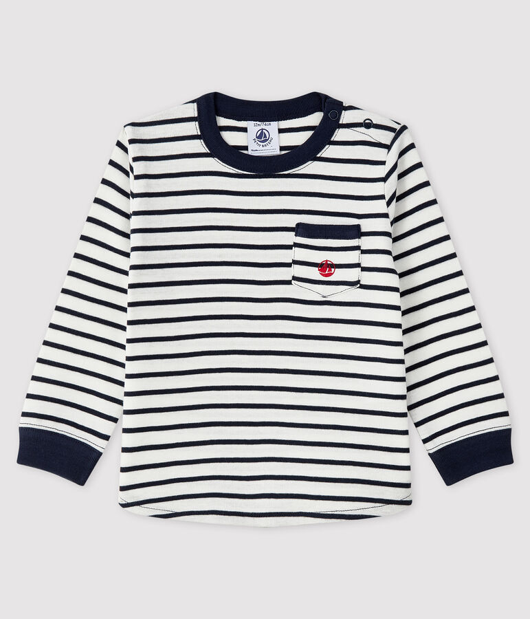 Camiseta para beb&eacute; ni&ntilde;o blanco/azul