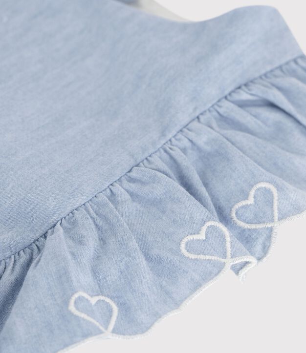 Vestido infantil de algod&oacute;n sin mangas azul
