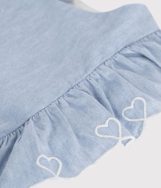 Vestido infantil de algod&oacute;n sin mangas azul