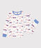 Pijama París de algodón de niño/niña blanco MARSHMALLOW/blanco MULTICO
