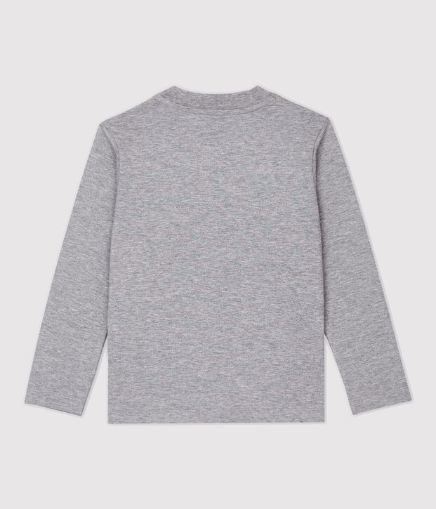 Camiseta de manga larga de algod&oacute;n de ni&ntilde;o gris