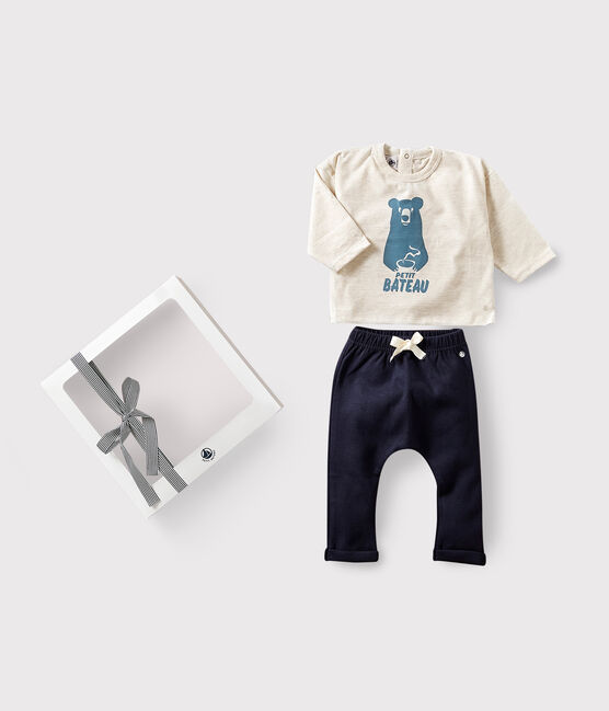 Estuche regalo para bebé con camiseta y pantalón variante 1