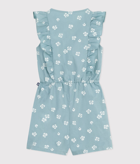 Mono infantil sin mangas de algodón con flores azul PAUL/blanco MARSHMALLOW