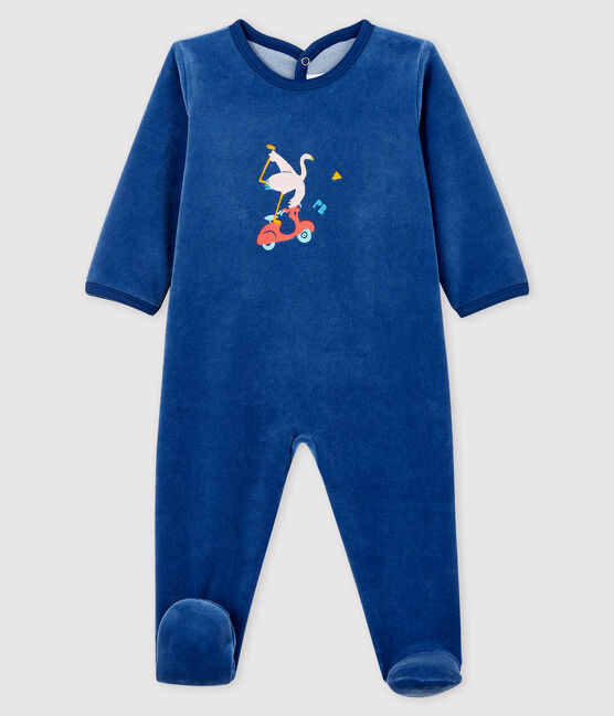 Pelele de terciopelo azul para bebé azul MAJOR