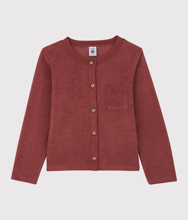 C&aacute;rdigan de rizo de ni&ntilde;a marron