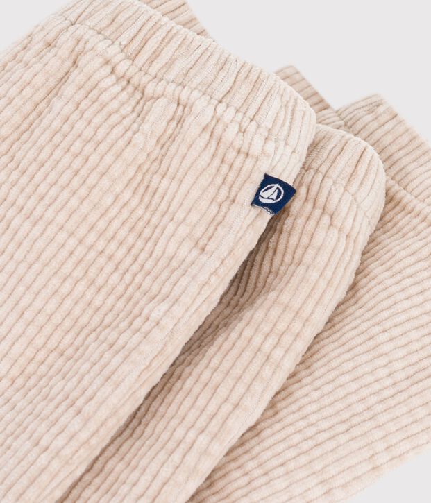 Pantal&oacute;n de terciopelo liso para beb&eacute; crudo