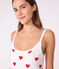 Camis&oacute;n de algod&oacute;n para mujer blanco/rojo