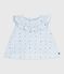 Blusa sin mangas de popelina de algodón con estampado de flores para bebé azul FRAICHEUR/blanco MULTICO