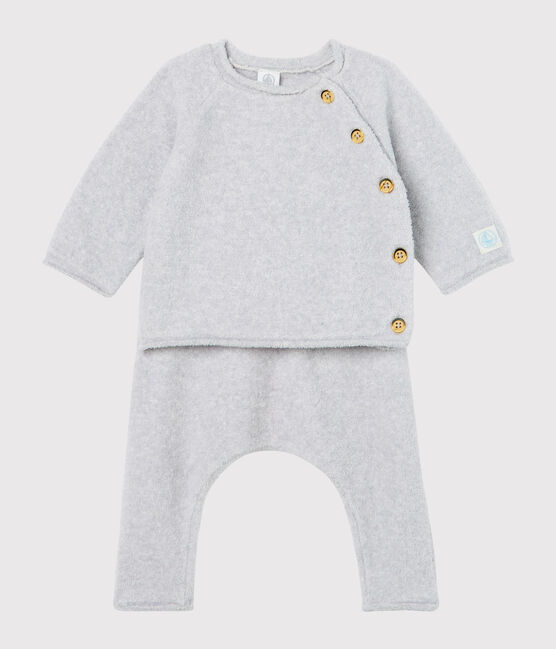 Conjunto de dos piezas para bebé niño, lana merinos y poliéster rosa FLEUR