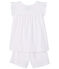 Pijama corto coraz&oacute;n rosa para ni&ntilde;a de canal&eacute; blanco/rosa