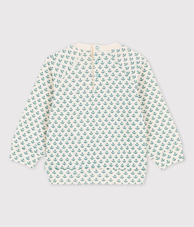 Sudadera de tejido t&uacute;bico para beb&eacute; crudo/verde