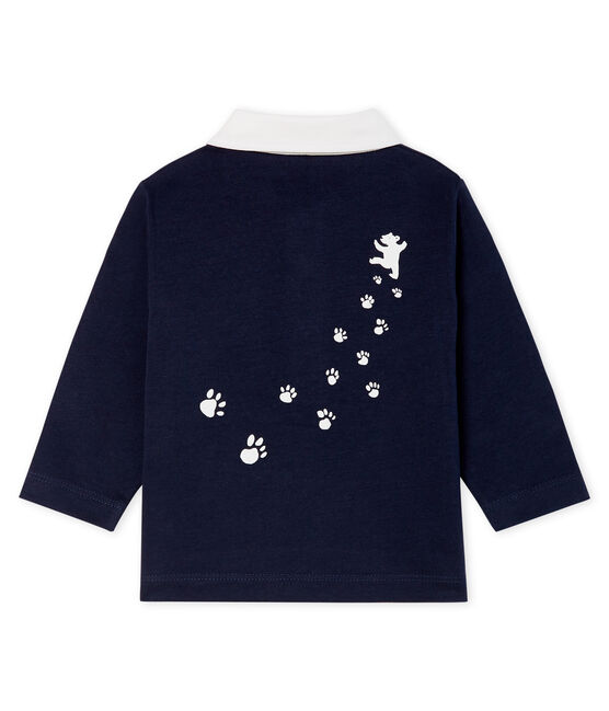 Polo de manga larga para bebé niño azul SMOKING