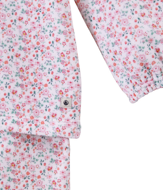 Pijama de terciopelo estampado para niña blanco ECUME/blanco MULTICO