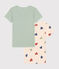 Juego de 2 camisetas infantiles de algodón de manga corta con corazón variante 1