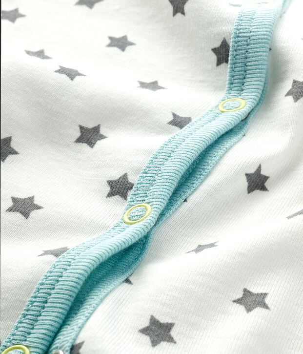 Pijama de punto para beb&eacute; de ni&ntilde;o blanco/gris
