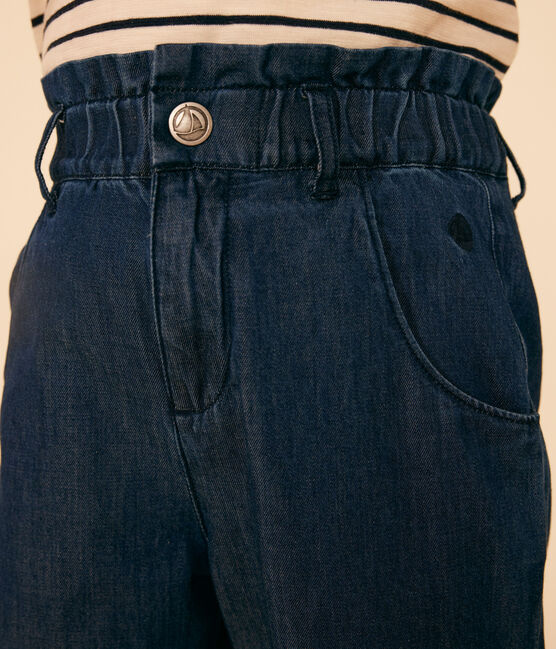 Pantalón vaquero ligero de corte recto para niña azul DENIM