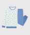 Pijama infantil de terciopelo con estampado de estrellas azul/multicolor