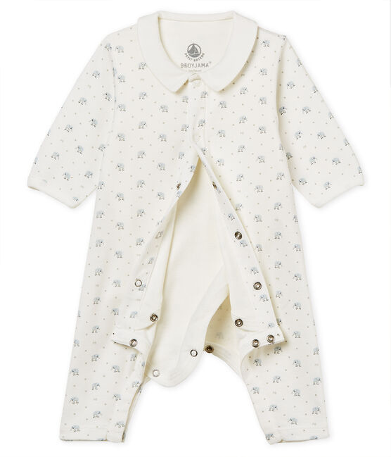 Bodyjama sin pies de punto 1x1 estampado para bebé niño blanco MARSHMALLOW/blanco MULTICO
