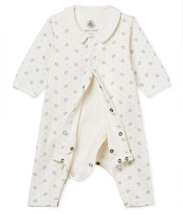 Bodyjama sin pies de punto 1x1 estampado para beb&eacute; ni&ntilde;o blanco/multicolor