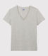 La camiseta RECTA de algodón con cuello de pico para mujer