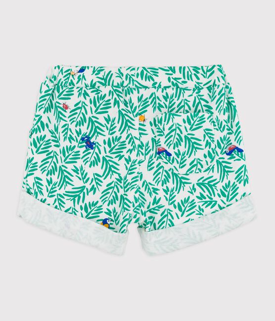 Pantalón corto de algodón de bebé. blanco MARSHMALLOW/blanco MULTICO