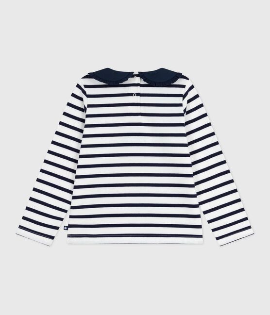 Marinera infantil de algodón blanco MARSHMALLOW/azul SMOKING