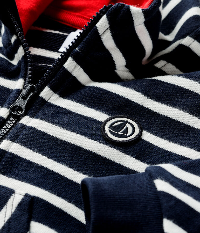 Sudadera con capucha para beb&eacute; ni&ntilde;o azul/blanco