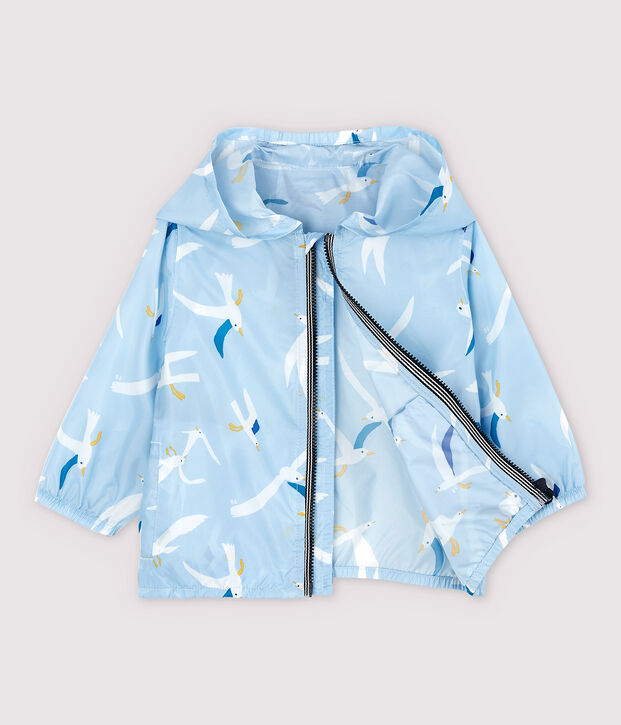Cortavientos de poliamida ligera reciclada de beb&eacute; ni&ntilde;o azul/multicolor